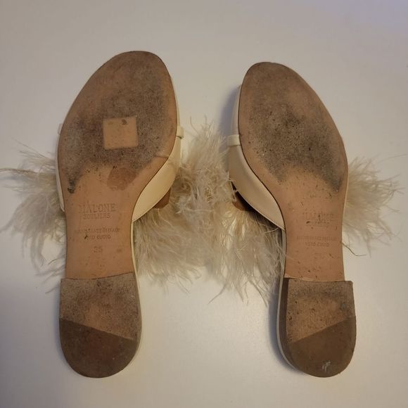 Malone Souliers 'Marina' Feather Satin Hollywood Starlet Glam Slides - Picture 8 of 11